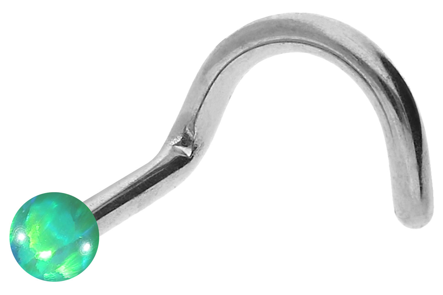Titan Nasenstecker Spirale SYNTHETISCHER OPAL ++SALE++